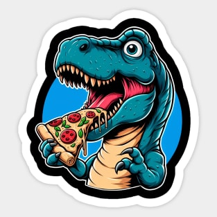 Tyrannosaurus Rex Eating Pizza Sticker